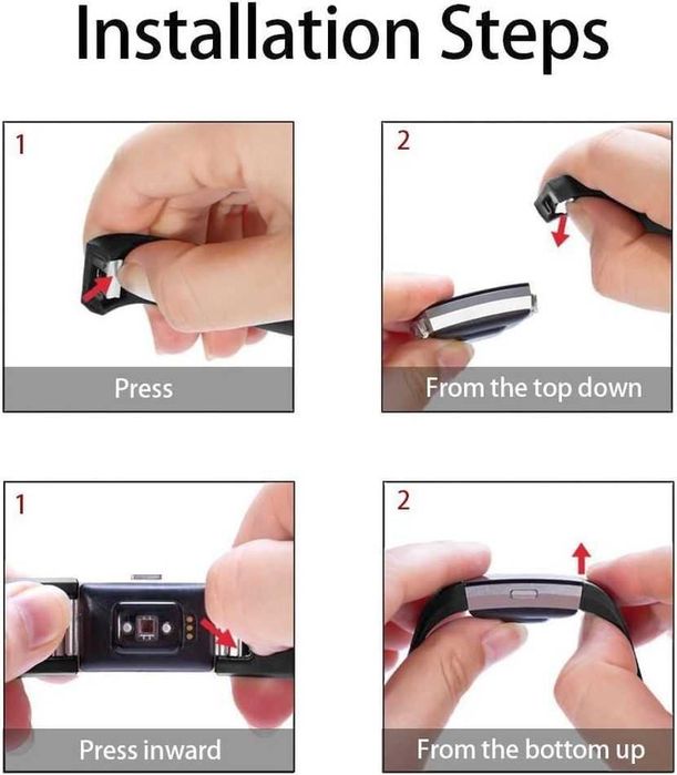 Pasek do smartbanda FITBIT CHARGE 2 rozm. S silikon jasno fioletowy