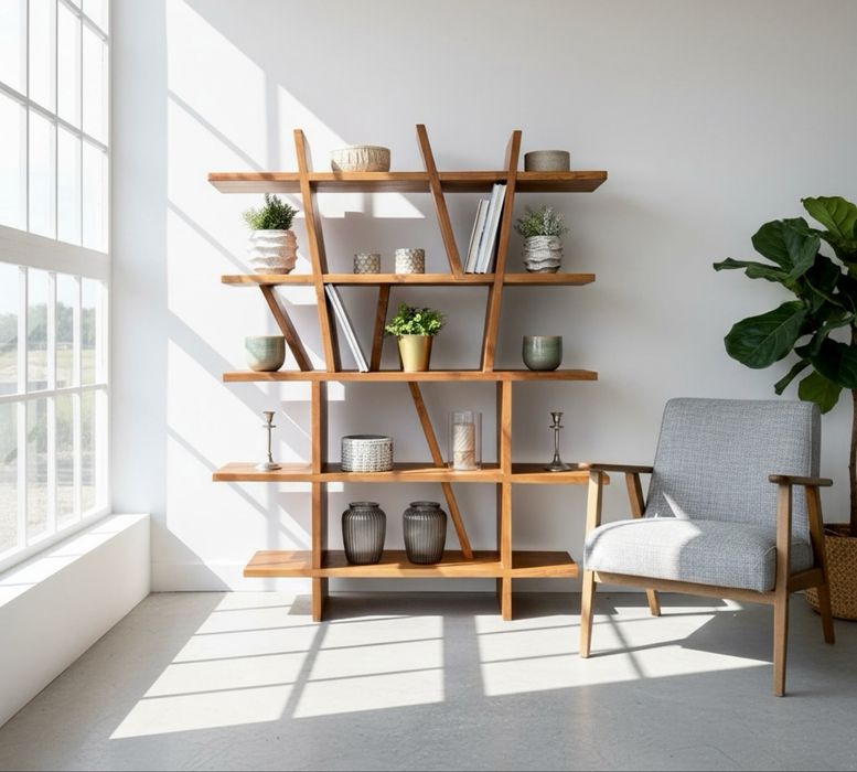 REGAŁ drewniany ORYGINALNY UNIKAT nowoczesny vintage biblioteczka