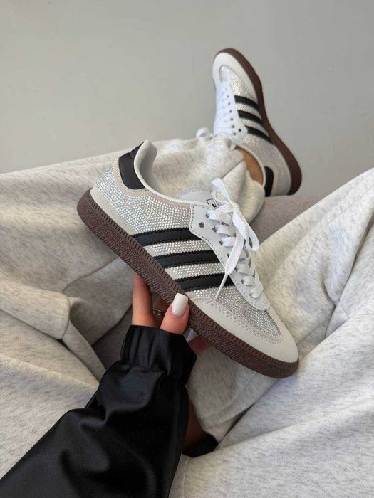 !НОВИНКА! Adidas Samba Light Grey Swarovski | 36 37 38 39 40 41