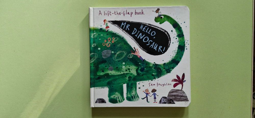 Дитяча книга з віконечками англійською мовою. Про динозаврів