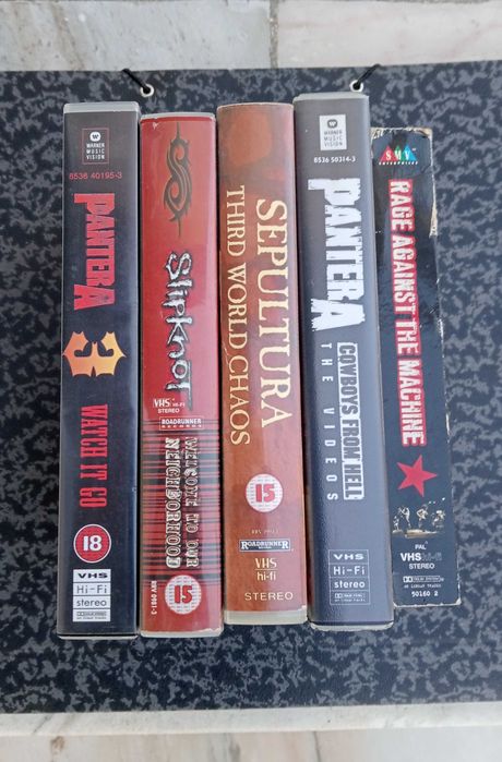 5 VHS Pantera - Slipknot - Sepultura - Rage Against the Machine