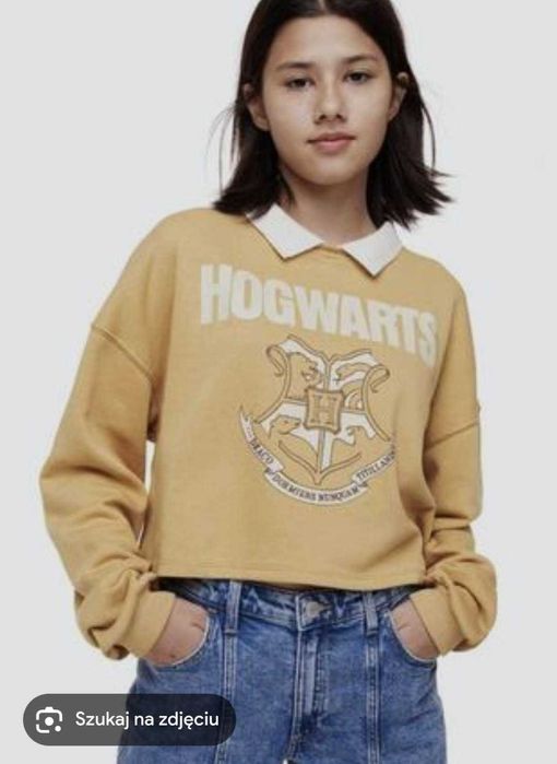 Nowość 2025:) beżowa bluza z kołnierzykiem Harry Potter 146/152