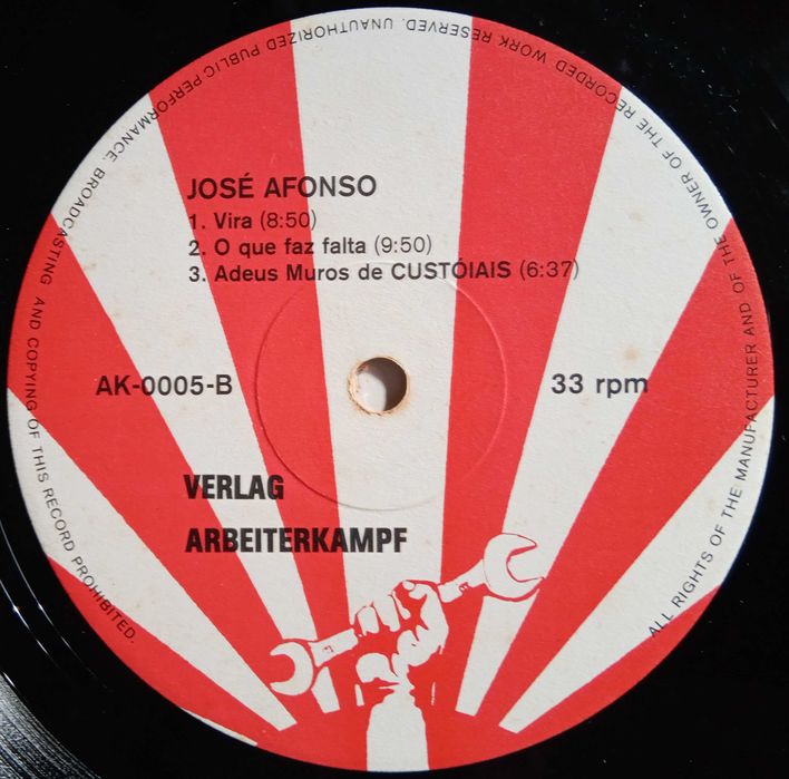 José Afonso, Francisco Fanhais	- - - - -		José Afonso In Hamburg	- 	LP