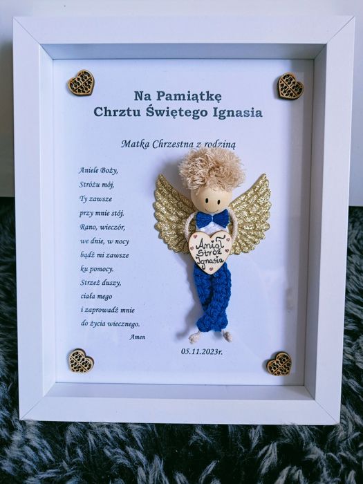 Nowa Personalizowana Pamiątka Chrztu Świętego. Prezent 3D