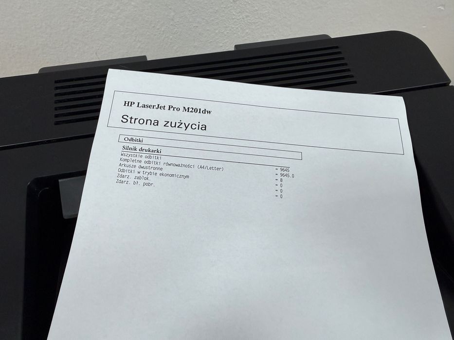 Drukarka laserowa HP M201dw LaserJet Pro licznik 9.500