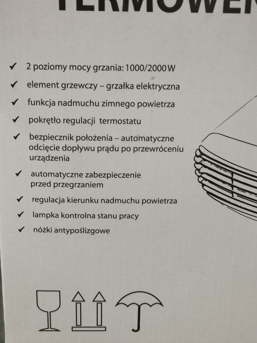 Termowentylator Farelka Nagrzewnica MPM Mug-10 2000W NOWY Okazja!