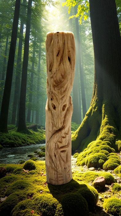 Rzeźba słowiańska figurka Leszy boruta dziad borowy Weles ozdoba