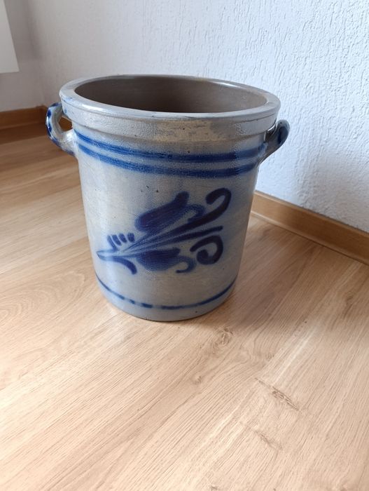 Garniec kamionkowy kamionka do kiszenia 27x25 cm - JAK NOWA bez wad