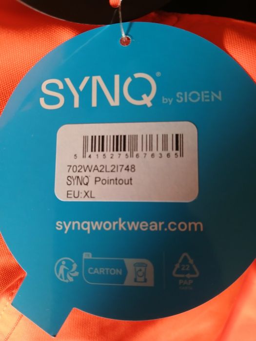 Nowa Kurtka Zimowa Parka BHP SYNQ Pointout XL Nowa Odblaskowa Wodoodporna