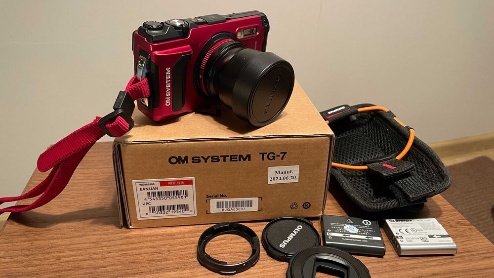 Olympus TG-7 + obiektyw Tcon-T01 + akcesoria. Gwarancja do 10.2026