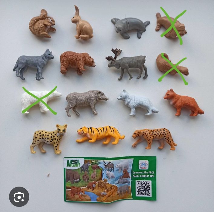 Фігурки kinder, вкладки до natoons  малята