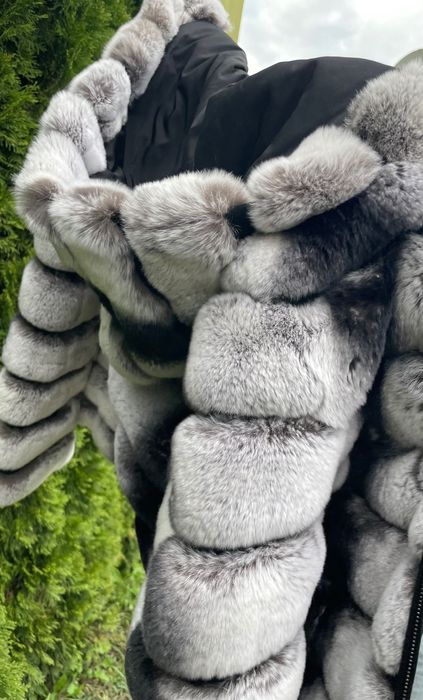 Шуба жіноча хутро кролика в стилі шиншила полушубок куртка дубленка