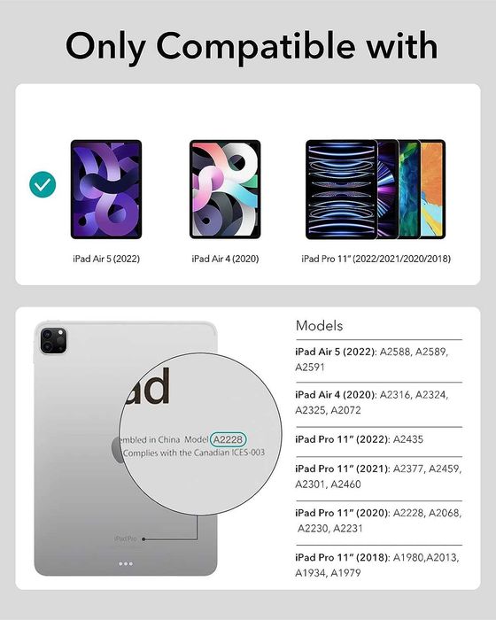 ESR Rebound Magnetic Keyboard Case iPad Pro 11 Air 5/4 etui klawiatura