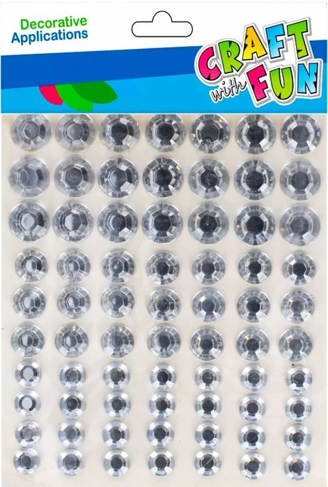 Ozdoba Dekoracyjna Samoprzylepna Kryształki Diamenty Op.70 Szt. Craft With Fun 501436. Craft With Fun. Nowy Produkt