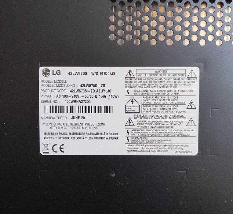 Telewizor LED Cinema 3D Smart TV 42LW570S z pilotem i okularami 3D FHD