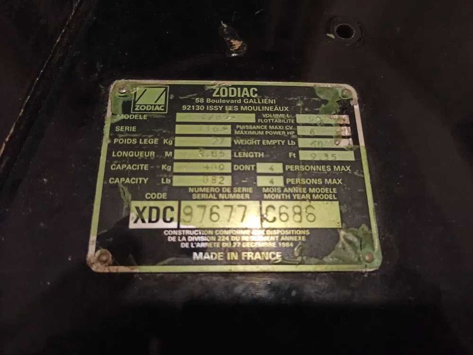 Ponton Zodiac lata 80