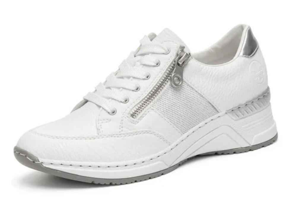 Rieker sneakersy białe ( wstawka brokat)