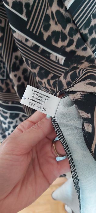 Sukienka panterka midi mosquito wiskoza wiązana  poland