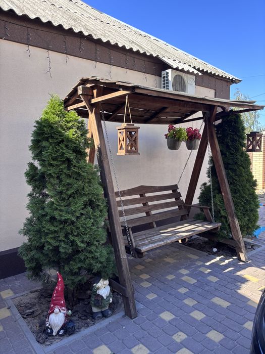 Гойдалка садова деревяна качеля