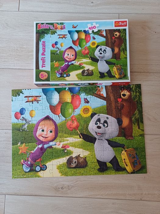 Puzzle Masha I niedźwiedź 100 szt Trefl, stan bardzo dobry