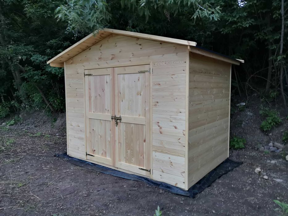 Domek narzędziowy 3 x 2m, podwójne drzwi z dachem prostym dwuspadowy