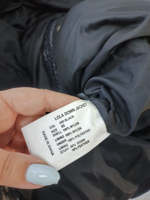 Czarna kurtka puchowa Lola Down Jacket 40 damska naturalne wypełnienie