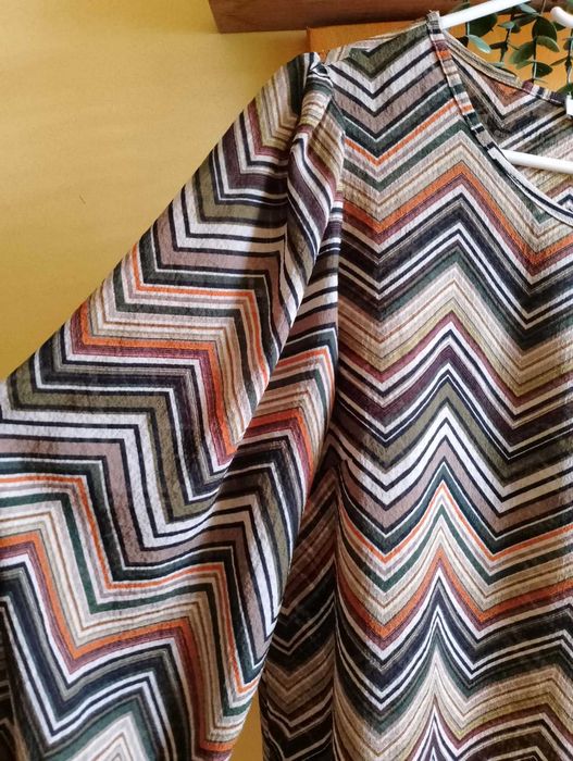 bluzka beż brąz zielona ruda wzór *Costa&Mani* 42/44 XL/XXL