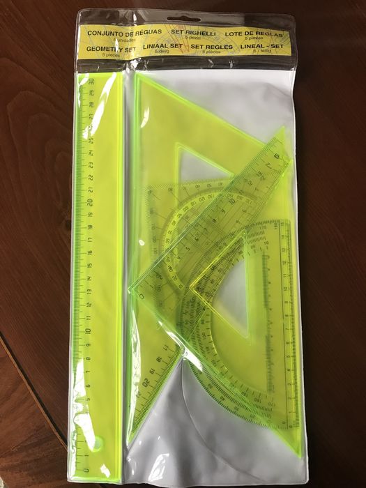 Conjunto de 5 réguas novo