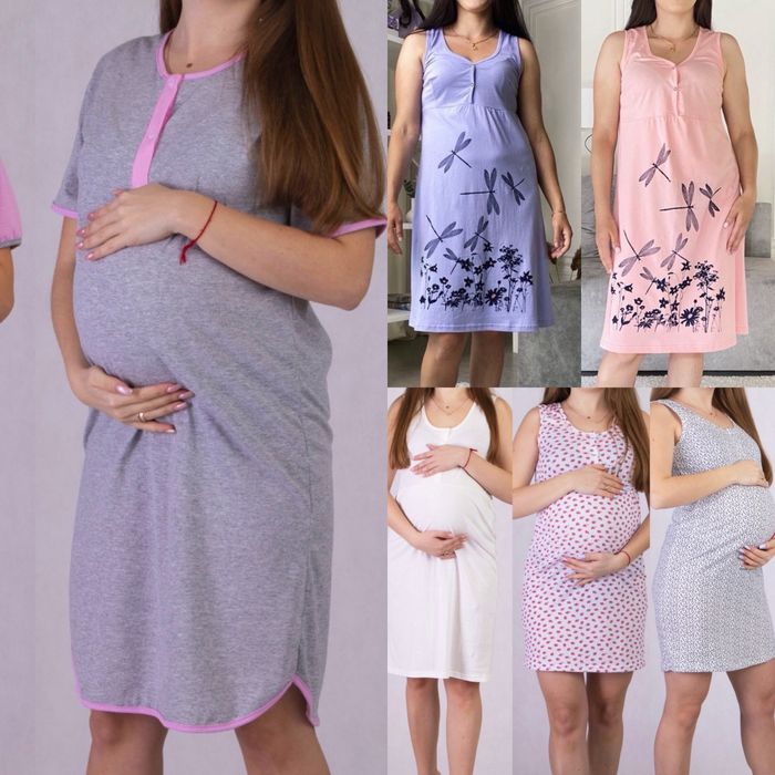 Нічна сорочка для годуючих на кнопках