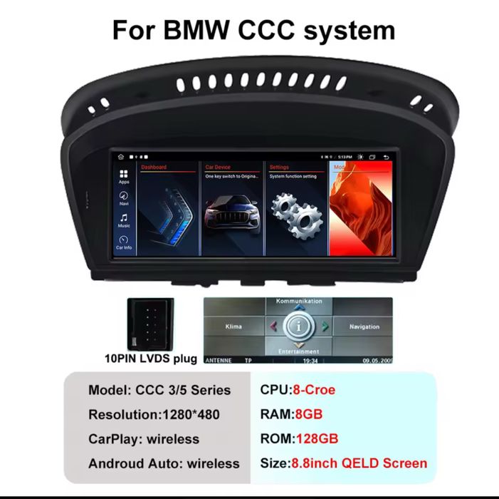 Carplay android auto bmw ccc e90, e60
