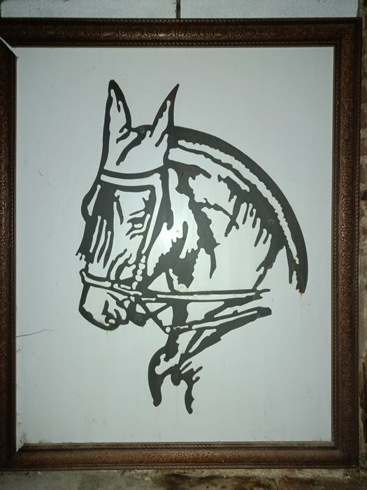 Quadro cavalo grande com Relevo
