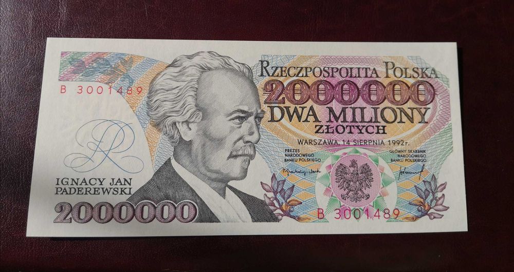 2000000 zł Paderewski seria B piękny