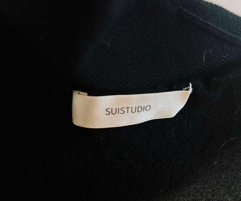 Sweter z golfem Suistudio XS 34, 100% wełna, czarny