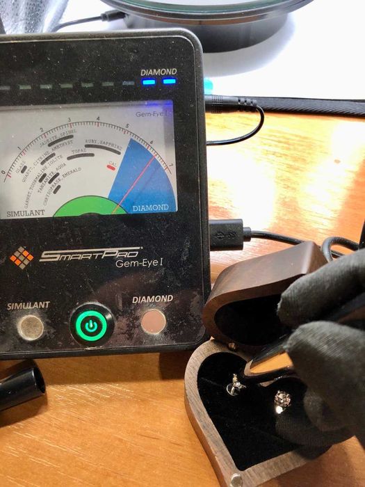 Пусеты белое золото бриллиант 1.20 кт сертификат