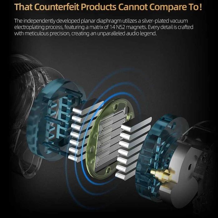 ‼️ KZ PRX (Black, with mic.) - наушники с планарные излучателем Gen 4