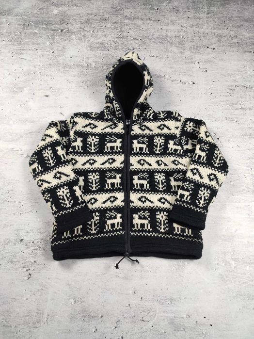 Vintage kurtka wełniana Nepal alpaka zimowa damska r. M