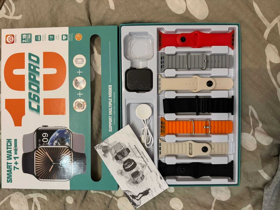 Nowoczesny smartwatch Android i iPhone – komplet 7 pasków w zestawie