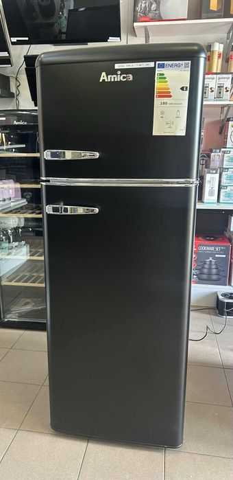 Lodówka Amica RETRO 144 CM WYS. Kolor: Czarny matowy