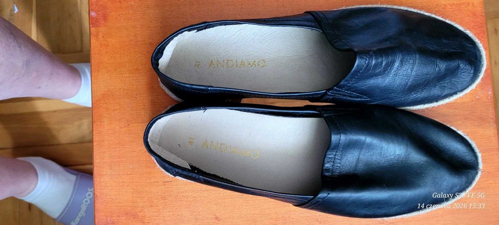 Espadryle skórzane andiamo wloskie