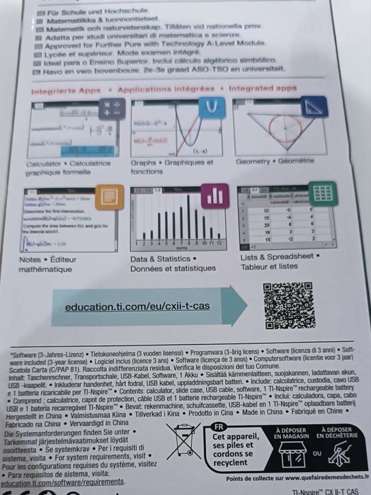 Calculadora Gráfica TEXAS TI-NSPIRE CX CAS II-T