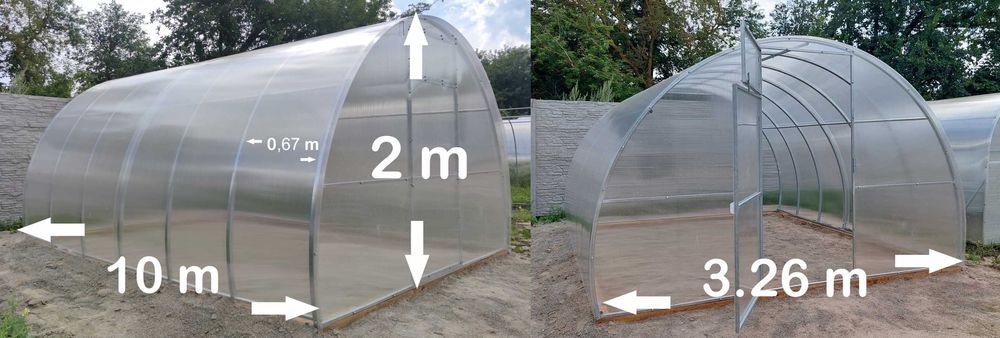 Tunel szklarnia Alistan 30×30mm wym.  3×10m poliwęglan 3mm