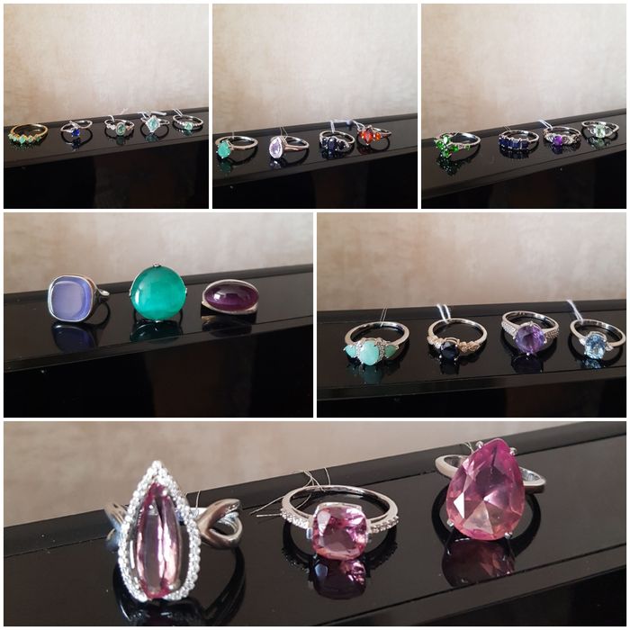Сережки кольца комплекты в серебре 925 пробы