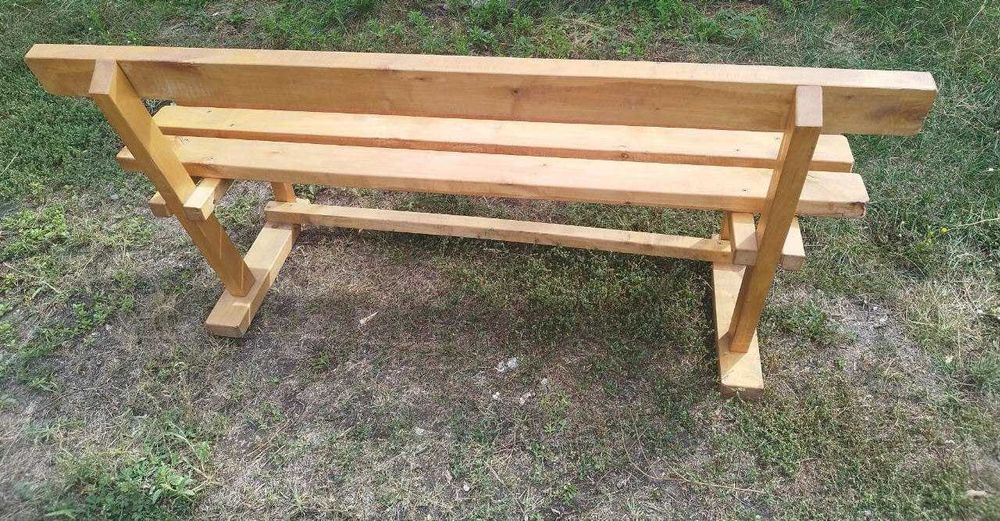 Дерев’яна лавка зі спинкою (ясен, нова) – міцна, (ціна за 1 шт.)