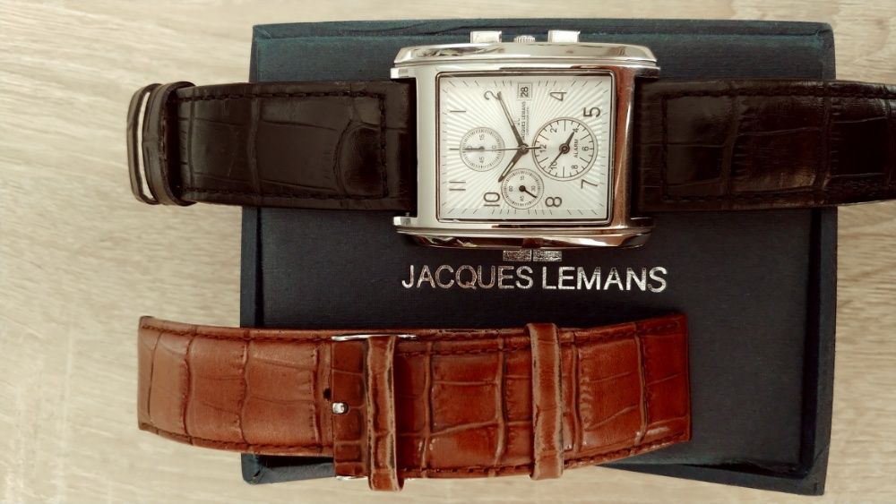 Ekskluzywny zegarek Jacques Lemans + drugi pasek gratis