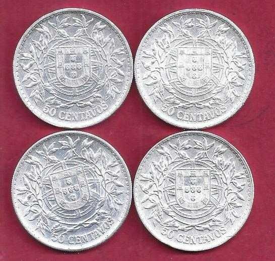 Coleção  de 50 Centavos de Prata 1912  a 1916