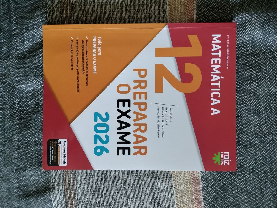 Livro Preparar o Exame Matemática A 12 Ano 2026 Raiz Editora