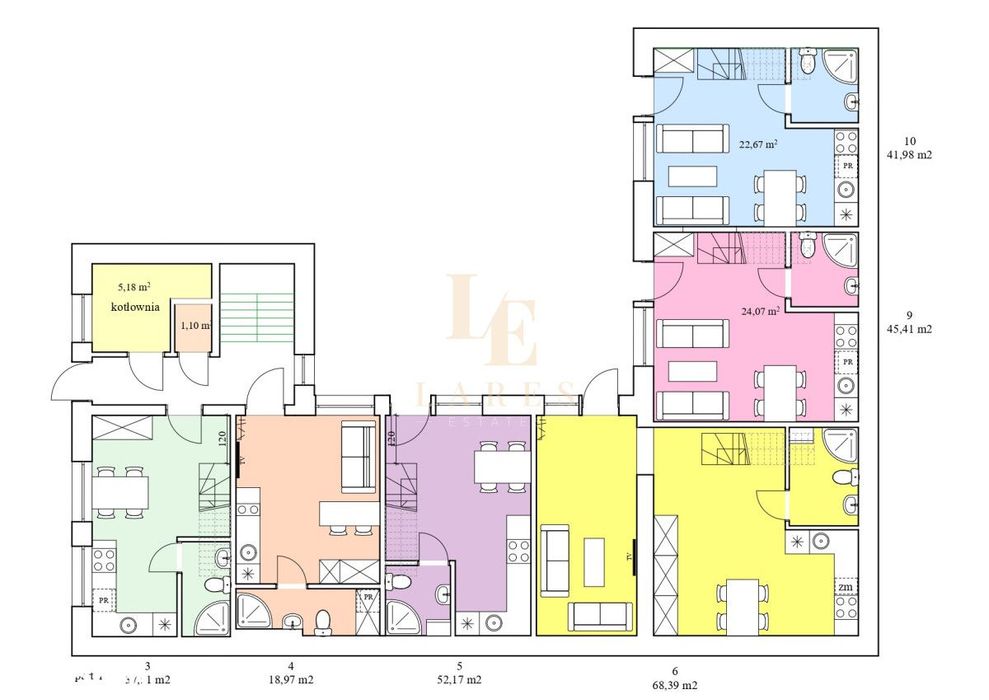 Dwupoziomowe 45,41 m² | Stan deweloperski