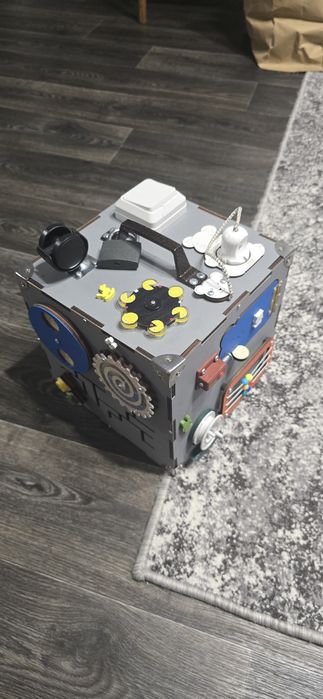 Маленький Бізікуб 23*23*23 Сірий дитячий куб Бізікуб для хлопчика Бізі