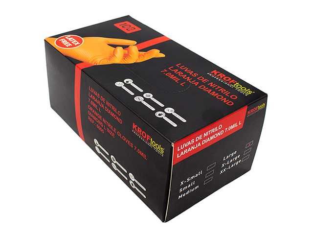 Luvas Nitrilo Descartáveis 100Un | Kroftools 6001/2/3/1/5/6