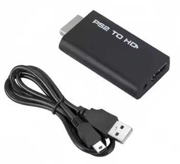 Conversor PS2 para HDMI - Adaptador Full HD 1080P com saída de áudio